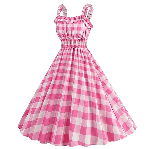 Image of 1950s Dresses for Women Vintage Retro Cocktail Party Swing Dresses Halter Floral Rockabilly 50s Polka Dot Pin up Dress