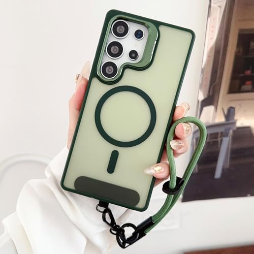 Étui antichoc Galaxy S24+ vert foncé pour éviter les chutes de smartphone