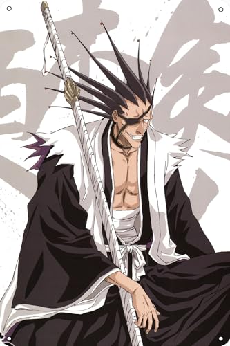 Aesthetic Kenpachi Zaraki Posters Retro Metal Signs Vintage Wall Decor Art Tin Sign, 8X12 Inch (20X30 CM)