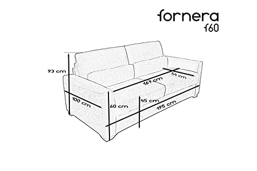 fornera f60 Sofa mit Schlaffunktion - 3 Sitzer Schlafsofa und Klappsofa mit hochwertiger Kaltschaummatratze & CATAS Bettgestell - Schlafcouch mit Bettfunktion grau – Bild 4