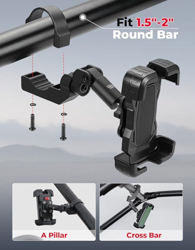 Support téléphone UTV anti-vibrations réglable à 360° - 6