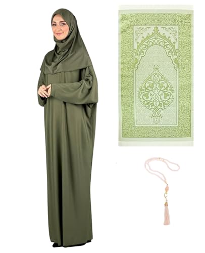 Prien Robe Longue De Priere Pour Femme Avec Tapis De Hijab, Vetement Pour Femmes, Abaya Islamique, Robe Musulman (FR/ES, Alpha/lettres, Taille unique, Taille...