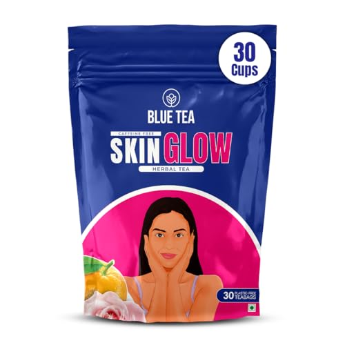 Image of BLUE TEA - Skin Glow Tea - 30 Tea Bags - Plant Based | SKIN NOURISHMENT | Detox Tea - Antioxidants Support - Flower Based - Herbal Tea - Caffeine Free | Zipper pack
