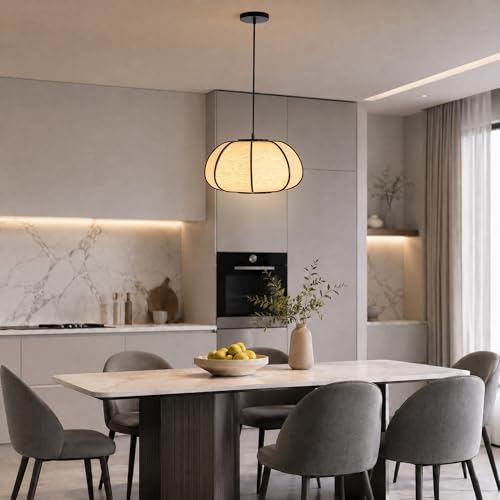 Image of Pendant Light, Boho Bamboo Hanging Light with Adjustable Height