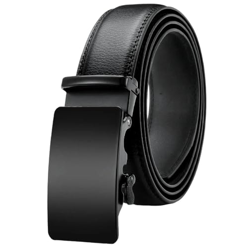 Men's Automatic Buckle Belt, Pu Leather Business Belt, 3.4Cm Casual Belt Tkfk-14Wkbyd 115CM