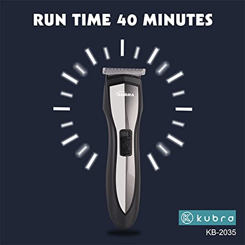 Image of Kubra KB-2035 USB Charging Rechargeable 40 minutes runtime Professional Hair Clipper for Beard and Hair Trimmer (Black)
