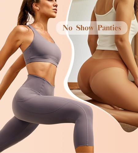 Women Seamless Underwear Soft No Show Stretch Bikini Invisibles Hipster V Cut Panties 6 pack4