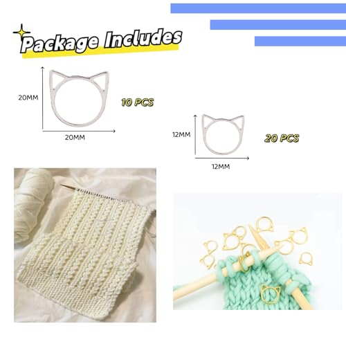 Hilsayum Cat Stitch Markers Cute Stitch Markers Metal Stitch Markers Knitting Accessories Stitch Markers for Crocheting - Thumbnail 2