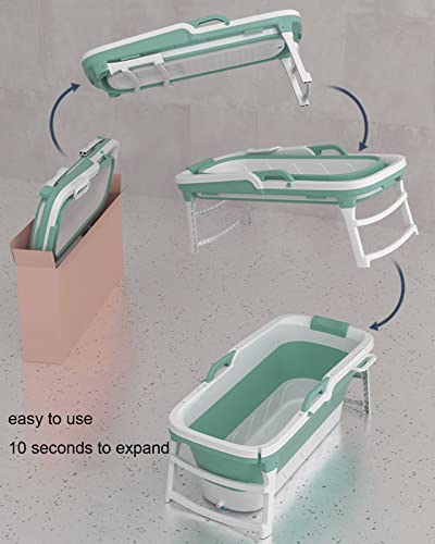 Bathtubs Collapsible Bathtub For Adult Freestanding Bathtub Soaking Bath Tub Portable Bathtub With Cushion Folding Bathtub For Indoor And Outdoor Hot Ice Bath Pp And Tpe Bath Tub (Size : 1.43M/56.3In #TOP3