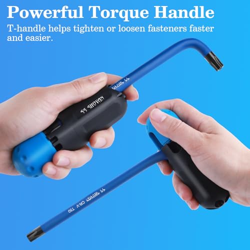 ss shovan 18PCS Allen Key Set, Metric Ball End Hex Key Set and Torx/Star Key Set (with T-Handle), Sizes 1.5mm-10mm & T10-T50, Alan Keys Sets for Furniture Assembly, Household DIY, Bike Repair 6 ss shovan 18PCS Allen Key Set, Metric Ball End Hex Key Set and Torx/Star Key Set (with T-Handle), Sizes 1.5mm-10mm & T10-T50, Alan Keys Sets for Furniture Assembly, Household DIY, Bike Repair - Image 6