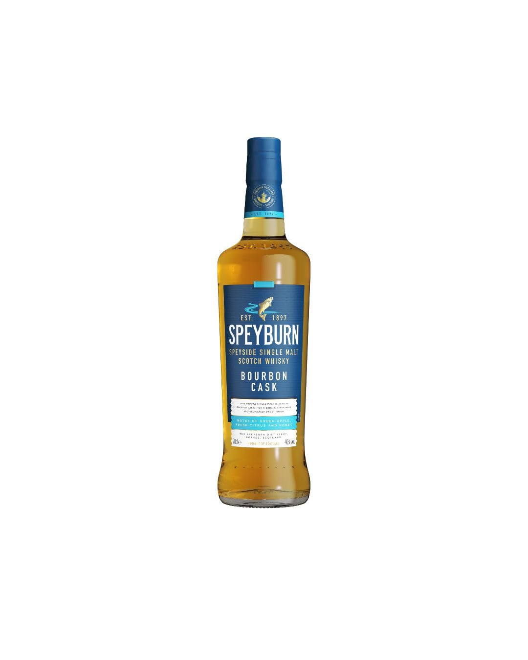 Speyburn Bourbon Cask Single Malt Scotch Whisky, 40% ABV, , Speside Aged in Ex-Bourbon Casks, Bright, Refreshing & Delicately Sweet, Award-Winning with Notes of Honey, Vanilla & Citrus (70cl)