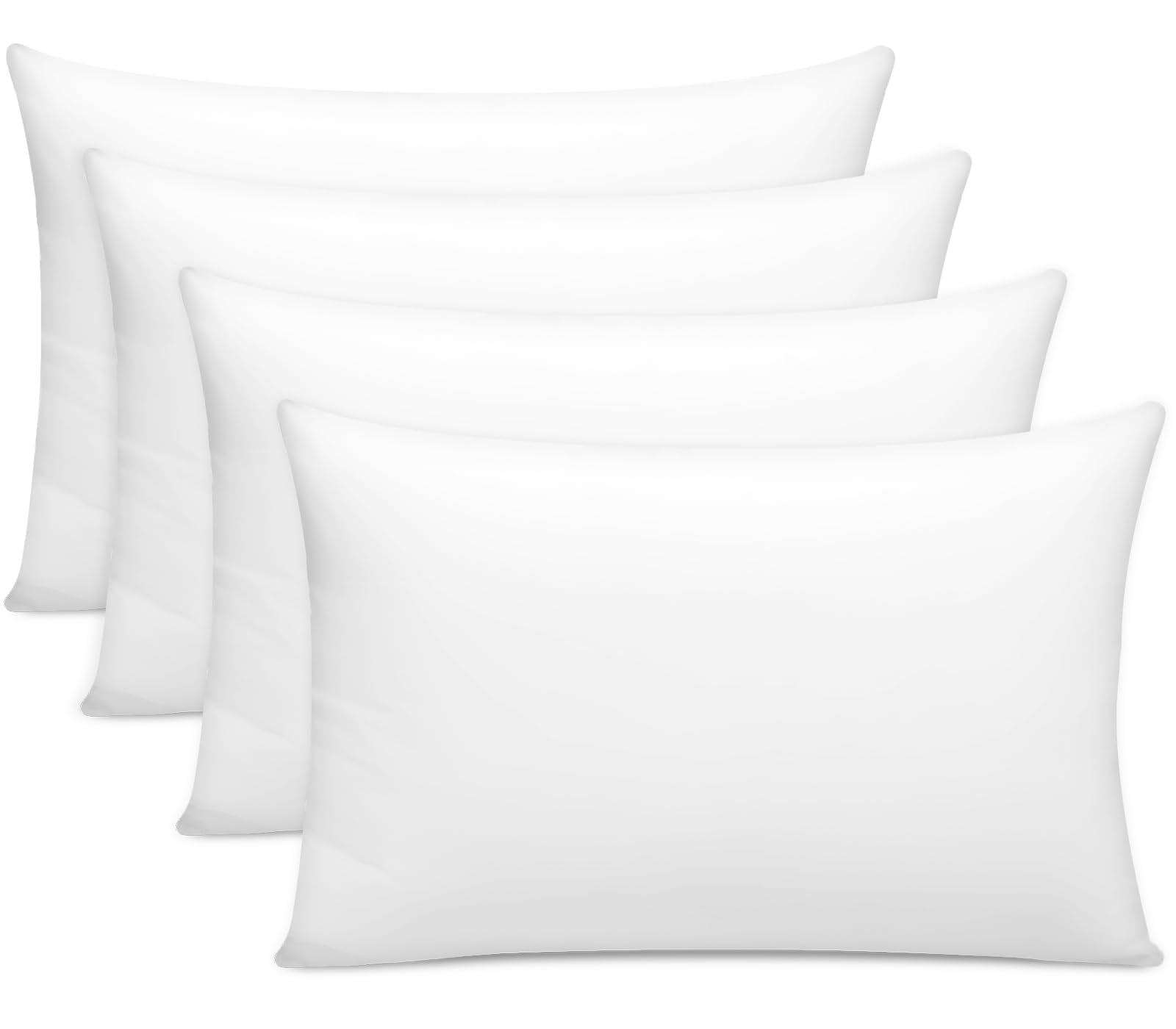 Pamposh 300 Thread Count Egyptian Cotton Pillow Cases 4 Pack Breathable Ultrasoft White Pillow Covers