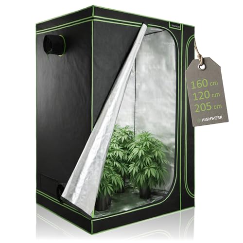HIGHWERK Growzelt 160 x 120 x 205 cm | MyHomeGrow Grow Tent...