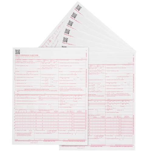 Image of 500 CMS 1500 Claim Forms, Current HCFA 02 /2012 New Version Valid for HCFA 1500 Claim Forms 2025 and 2026, Line Up with Billing Software, Laser Compatible