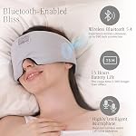 MUSICOZY Ice Silk Sleep Headphones with Bluetooth Mask, Eye Mask for Sleeping in Total Darkness, 5.4 Bluetooth Sleep Mask Sleep Headphones, Soft, Gifts for Men Women (Black) - Image 3