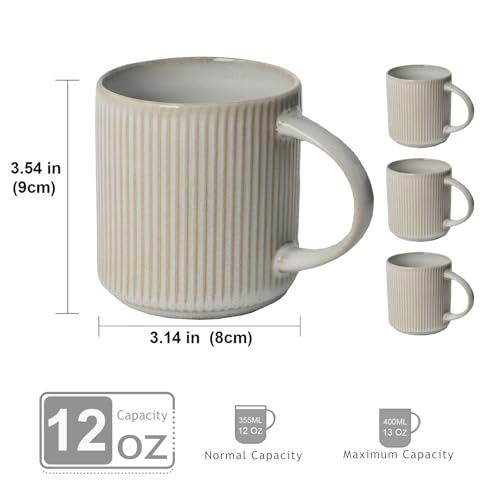 Set de 4 Mugs de Cerámica Blanca 12 oz miniatura 4