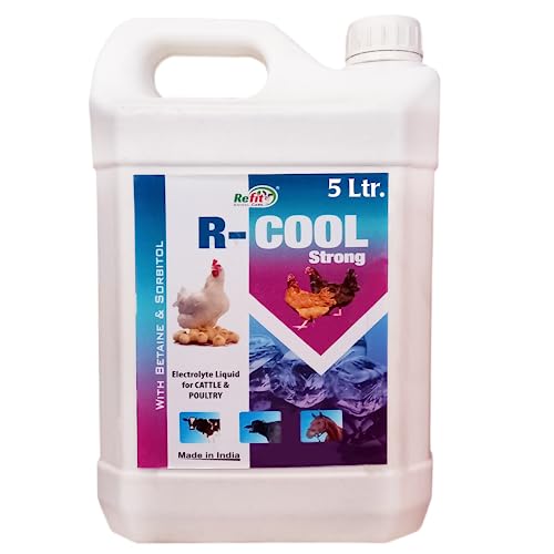 REFIT ANIMAL CARE Liquid Electrolyte Supplement for Cow, Cattle & Poultry, 5 LTR, R-Cool Strong