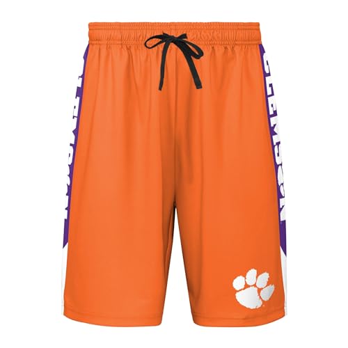 FOCO Clemson Tigers NCAA Mens Side Stripe Training Shorts - XXL
