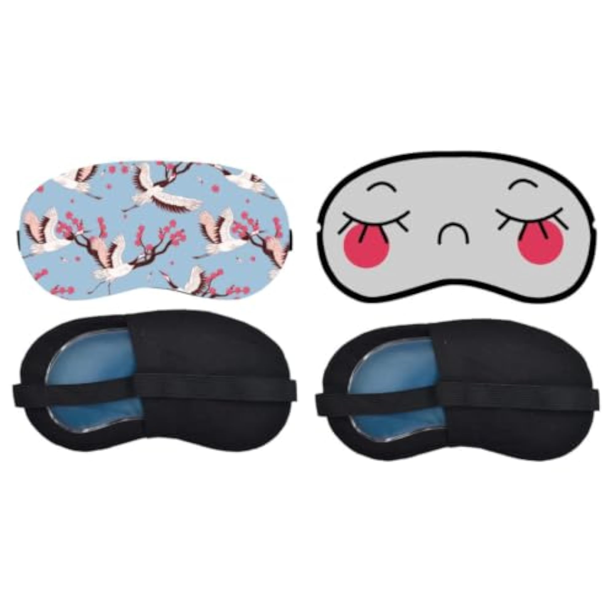 Pink Crane Blossom Blushing Sleepy Face Sleeping Mask Combo