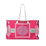 Chinoiserie Cranes Mahjong Weekender Bag - Mahjong Tile Girls Weekend Gift, Antique Shop Traditional Travel Tote