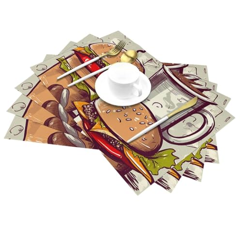 Sets de table pour table de salle à manger et repas en extérieur lot de 6
