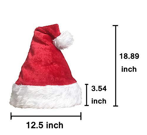 COOLJOY Santa Hat for Adults Velvet Christmas Hat Comfort Double Liner Plush Red Velvet