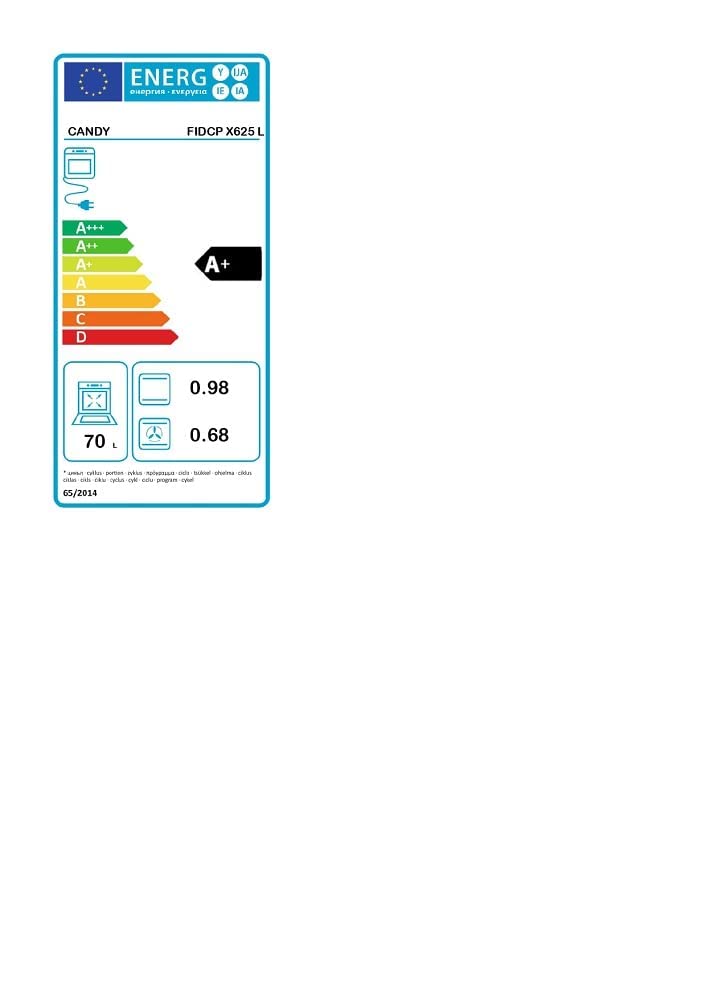 Candy Idea FIDC X605, Horno Multifunción, 65L, 2400W, 1 Bandeja y 2  Rejillas, Ventilador Radial, 9 Funciones, Temporizador, Display táctil,  Puerta Doble Cristal Desmontable, Inox y Negro : .es: Grandes  electrodomésticos