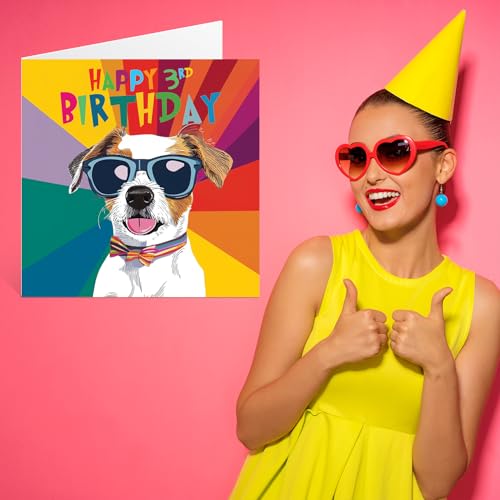 Stuff4 Geburtstagskarte zum 3. Geburtstag für Jungen – Pawsome Cool Dog – Hunde-Geburtstagskarte für 3 Jahre alten Jungen, Karten, Karte, 145 mm Hundegruß