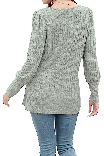 Image of WIHOLL Womens Tops Dressy Casual Fall Sweaters Square Neck Fashion Clothes 2023