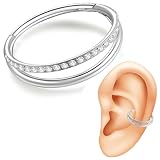 Anillo de nariz doble de acero quirúrgico de 20 G, 18 G y 16 G para piercing individual, hipoalergénicos, chapados en oro real de 14 quilates, joyería de clicker para tabique de circonita cúbica