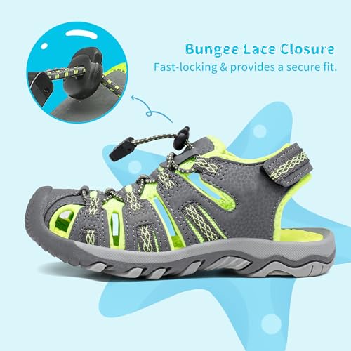 Image of DREAM PAIRS Boys Girls Summer Outdoor Athletic Sport Sandals Walking Water Hiking Hook and Loop Adjustable Multicolor for Toddler /Little /Big Kids