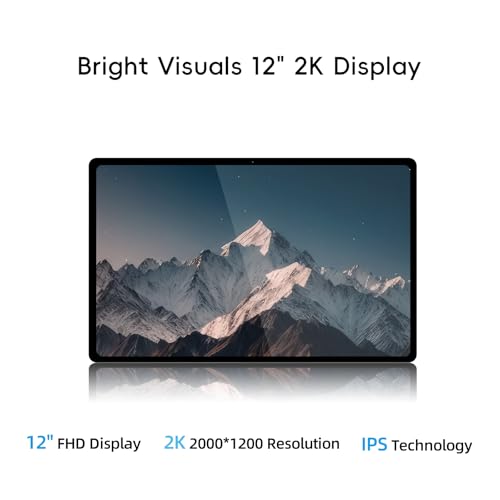 2-in-1 Laptop/Tablet (2025), Windows 11 PC with Magnetic Keyboard, 12” 2K FHD IPS Touchscreen Display, 4-core N95, 12GB DDR5 RAM 512GB SSD, 2 Stereo Speakers Computer for Business Students - Image 3