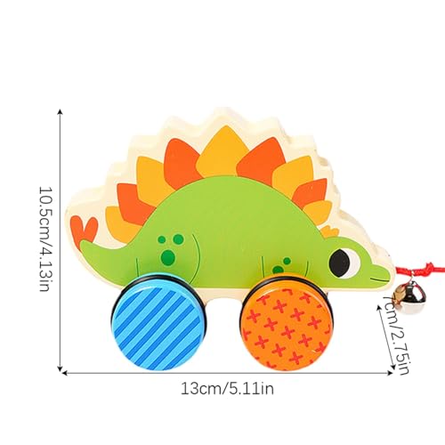 Animal Push Car, Wood Dragon Push Car, Baby Vehicle Toys, Hand Push Car Toys, Sensory Push Car, Push Car Toys for Girls, Toddler Push Car, Pull Rope Baby Car, Wooden Dragon Toy - Image 3