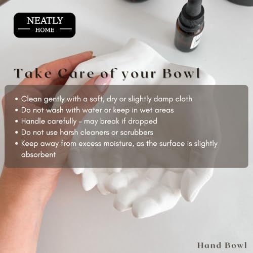 Image of Hand Bowl Handcrafted Design, Smooth Satin Surface | Minimalist Home Decor, Candle Holder, Key Holder, Ash Tray, Planter Use & Multipurpose - (Hand Bowl) 15 cm