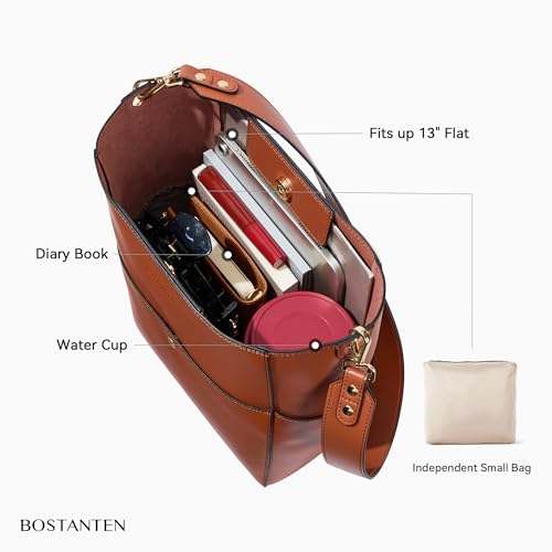 Image of BOSTANTEN Hobo Bags for Women Faux Leather Purses and Handbags Large Hobo Purse with Tassel (Purse-Sky Blue)