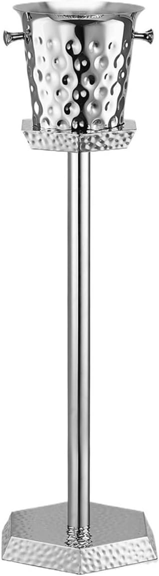 Ice Bucket Stainless Steel Ice Bucket With Stand Cube Container For Indoor Or Outdoor Bars Champagne Bucket(Large)