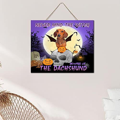 Panneau en bois Never Mind The Witch pour décorer votre entrée à Halloween - 6
