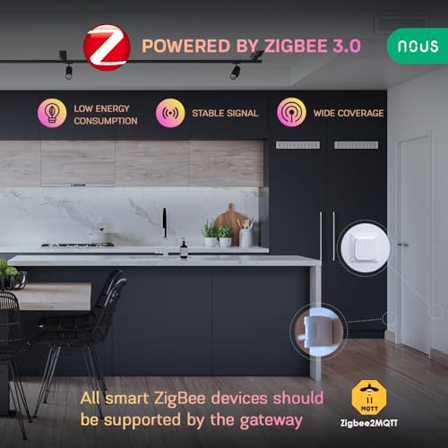 NOUS E2 ZigBee PIR Smart Rörelsesensor, Lång Batteritid, 120° Vinkel, Kompatibel med Alexa, Google Home, Home Assistant, Tuya