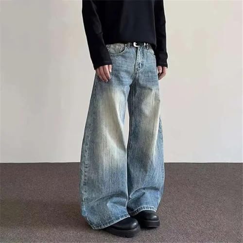 Men's Jeans American Style High Street Curved Knife Flared Straight Leg Trousers2