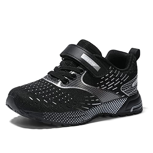 Kubua Kids Running Shoes For Boys Sneakers Girls Gym Tennis Shoes Toddler Sport Athletic Black #TOP1