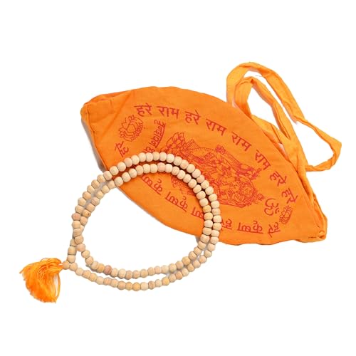 Image of ZAICUS Tulsi Mala 108 Beads with Kanth Jap Bag for Meditation