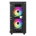 DeepCool CC360 Mid-Tower ATX PC Case, 4X Pre-Installed 120mm LED Fans, Tempered Glass Side Panel, Black