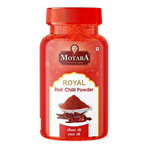 Image of MOTABA Red Chilli 500g Jar - Premium Indian Red Chilli Powder in Airtight Jar, Natural Ground Red Chilli for Authentic Indian Cooking, Curries, Tandoori, Spices, Snacks, Vibrant Color