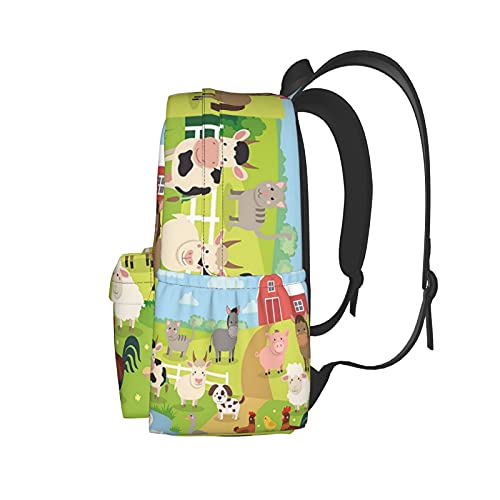 KiuLoam 17 Inch Backpack Farm Animals Laptop Backpack Shoulder Bag School Bookbag Casual Daypack2