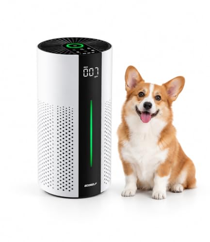 ECOSELF Air Purifiers for Home Large, Air Purifiers for Bedroom 360° Air Intake with Smart Auto Mode, HEPA Air Purifier, Air Cleaner for Smoke