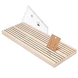 nbeads 10-Schlitz Quilting Lineal Rack, Weizen Holz Lineal Rack Quilten 3mm Gitter Lineal Rack Organizer für Lineal Organizer Home Office Schreibtischständer, 35x14x1.9cm