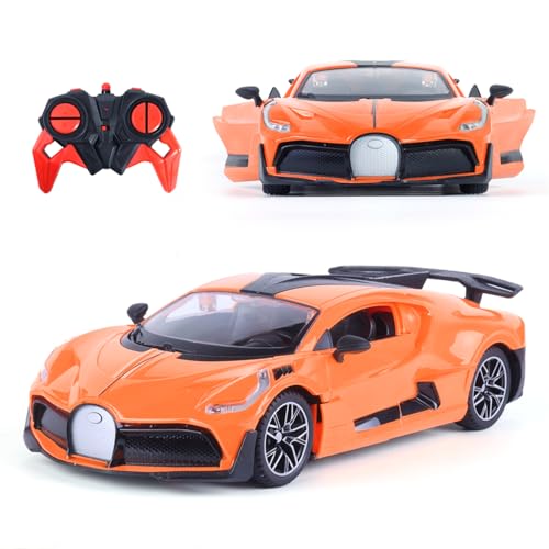 Image of Popsugar Door Opening Remote Control Car|Rechargeable 1200mAh Lithium Battery|C-Type Charging|75-Min Runtime|2.4G Long Range Remote (100+ ft)|HighSpeed RC Car|Gift for Kids|Made in India (Orange)