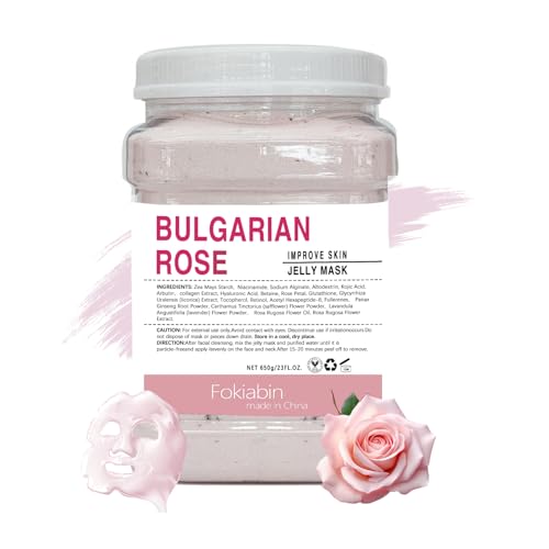 Jelly Mask for Facials Professional Natural Gel Face Masks,Hydrating Rubber Mask, 23 Fl Oz Jar Face Mask SkinCare(Bulgarian Rose)