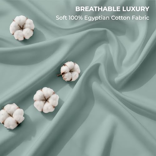 Image of SGI bedding RV Short Queen Sheet Set 60x75, 600 TC Egyptian Cotton, 4 Piece Luxury Hotel Collection, Ultra Soft & Breathable, Fits RV Mattress Camper & Trailer, 15 Inch Pocket, Aqua Green