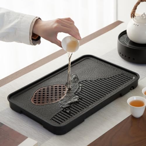 Plateau à thé moderne TUSUOD avec système de drainage pour table à basse - 4
